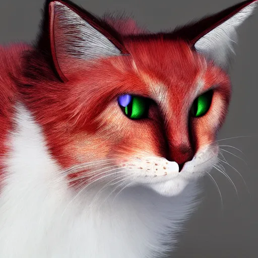 Prompt: vampire red cat realistic, fluffy fur