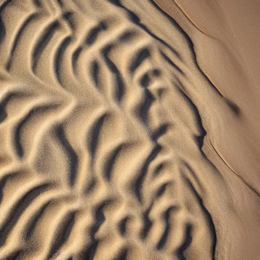 Prompt: waves rock sand, beautiful ambient light, top down drone shot, 8k