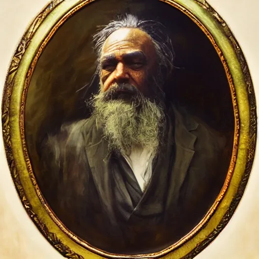 Prompt: Solomon Joseph Solomon and Richard Schmid and Jeremy Lipking victorian genre painting portrait painting of a old rugged dragon wizard huge dragon from the hobbit , red background