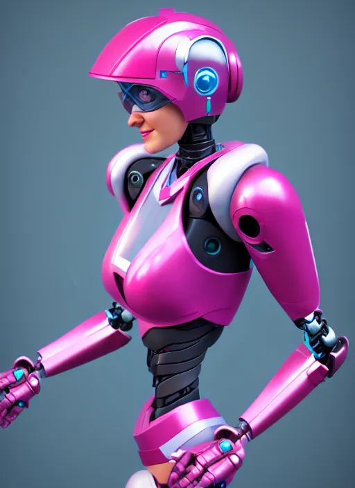 Prompt: The Transformer Arcee as Helen Parr, android heroine, robot girl, 3d model, octane render, many intricate details, artstation trending, conceptart.com, official media