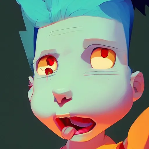 Image similar to face icon stylized minimalist rugrats, loftis, cory behance hd by jesper ejsing, by rhads, makoto shinkai and lois van baarle, ilya kuvshinov, rossdraws global illumination