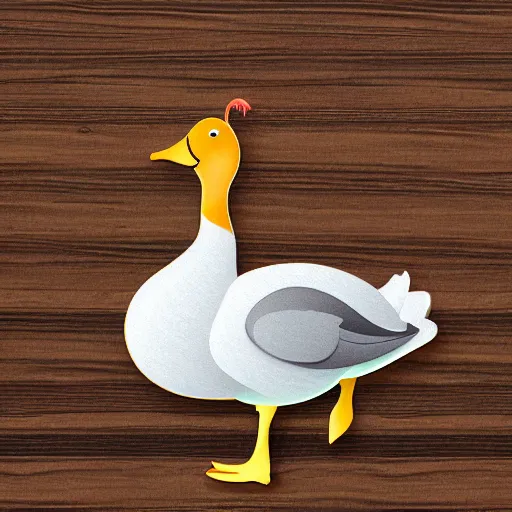 Image similar to cute goose, stylized, full body, detailed digital paint, diecut, sticker