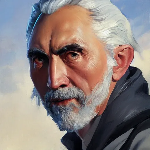 Image similar to greg manchess portrait painting of armored count dooku as overwatch character, medium shot, asymmetrical, profile picture, organic painting, sunny day, matte painting, bold shapes, hard edges, street art, trending on artstation, by huang guangjian and gil elvgren and sachin teng