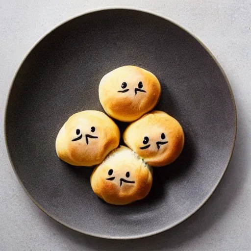 Image similar to photo of yeast rolls that look like cats with cute cat faces