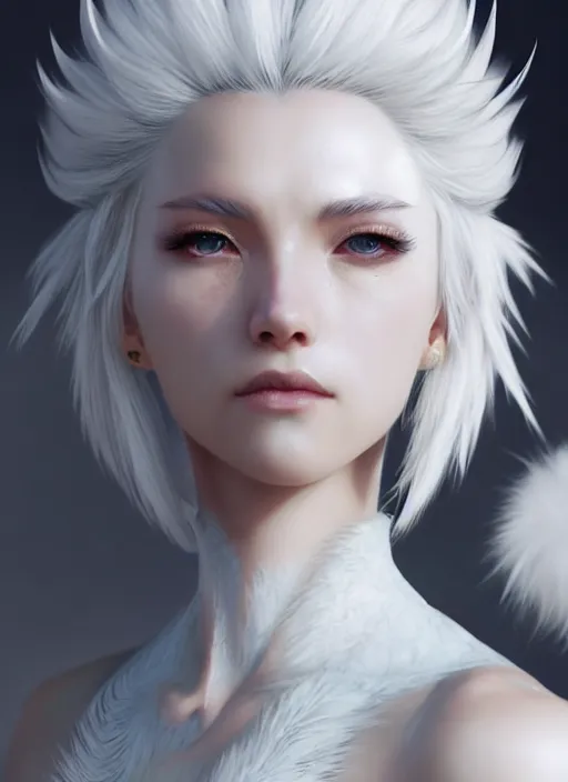 Prompt: fur - lined armor!!! beautiful and elegant white haired female!! gorgeous ayes!! character concept art, sharp focus, octane render! unreal engine 5! highly rendered!! trending on artstation!! detailed linework!! illustration by artgerm, wlop, krenz cushart and chie yoshii