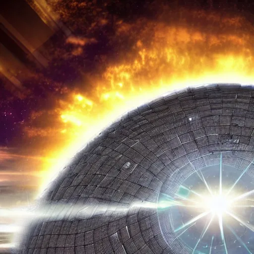 Prompt: dyson sphere around the sun, science fiction, digital art, highly detailed, high quality, high resolution