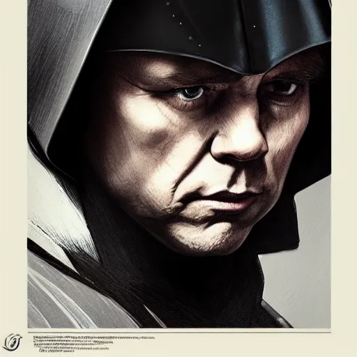 Prompt: ultra realistic illustration, wide angle shot, luke skywalker as dath vader, intricate, elegant, highly detailed, digital painting, artstation, concept art, smooth, sharp focus, by artgerm and greg rutkowski and alphonse mucha
