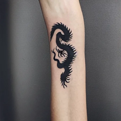 Image similar to minimal chinese dragon tattoo