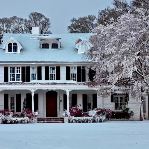 Image similar to winter colonial house,