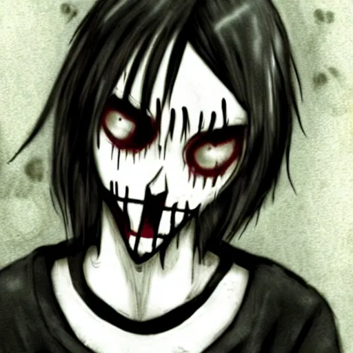 AI Art Generator: Anime girl as jeff the killer