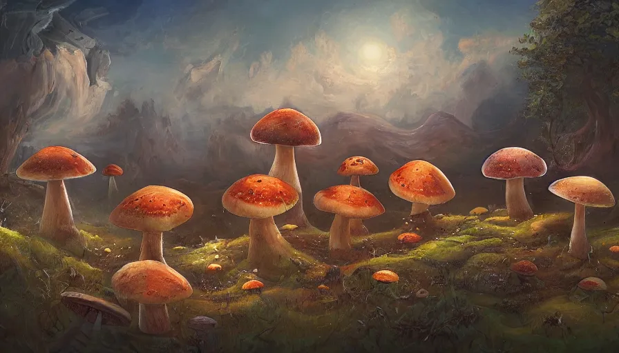 a society of many different sentient mushrooms, | Stable Diffusion ...