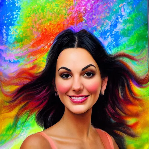 Prompt: a super majestic, beautiful strange true to life hyperrealistic oil painting depicting a good mood on a bad day. 1 6 k resolution. vivid light and colors. fantastically special spelled out in the style of victoria justice, the smartest jalapeno of the multi verse of, ok i am high