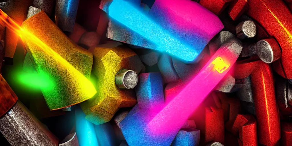 Image similar to hammer and nails, hyperealistic very colourful hdr cinematic lighting cgi render photorealistic cinematic octane render