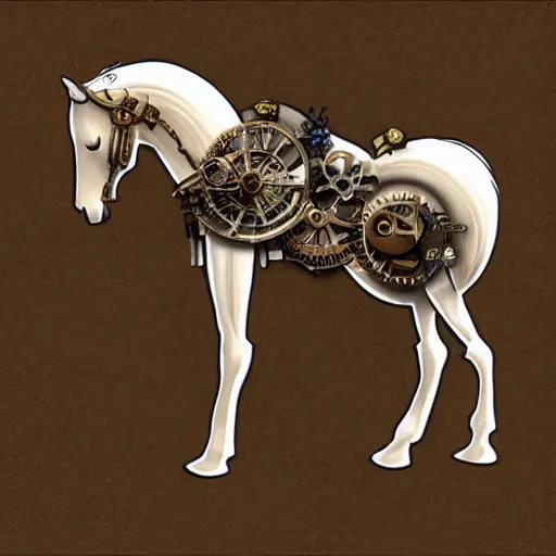 Image similar to horse, steampunk