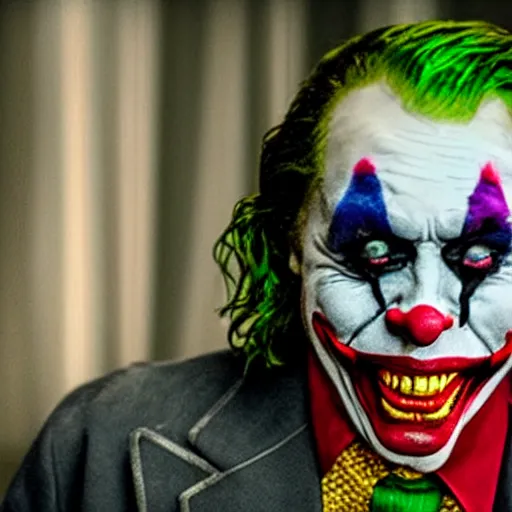 Prompt: film still of Michael Keeton as joker in the new Joker movie