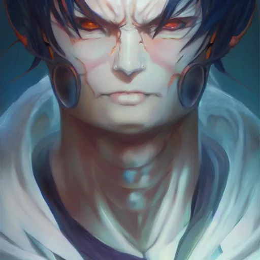 Image similar to anime portrait of Rage as an anime antagonist by Stanley Artgerm Lau, WLOP, Rossdraws, James Jean, Andrei Riabovitchev, Marc Simonetti, and Sakimichan, trending on artstation