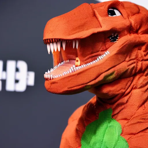 Image similar to Eminem in a dinosaur suit, 8k