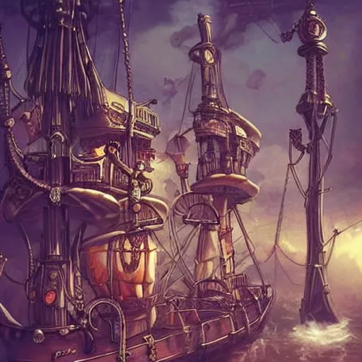 Image similar to Steampunk City places i wish were real pirate fashion nekclace clothing gothic fantasy artwork concept art