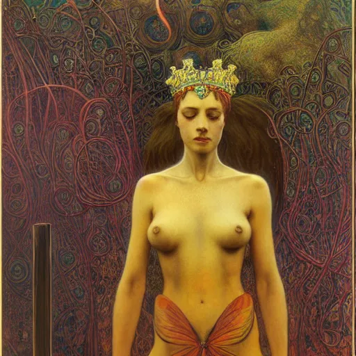 Prompt: queen of jupiter by zdzisław beksinski and alphonse mucha