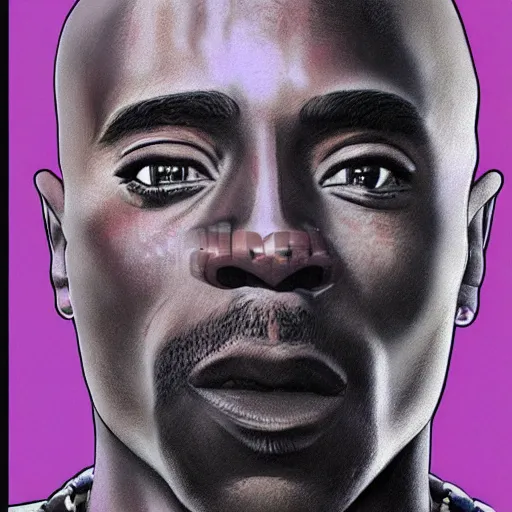 Prompt: Tupac Shakur as Mace Windu, highly detailed lucasfilm concept art from 1990s, 8k, movie still, high contrast