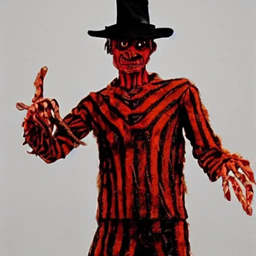 Prompt: Freddy Krueger from the movie a Nightmare on Elm Street