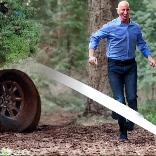 Image similar to Jeff bezos falling into a wood chipper, hd photo