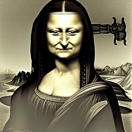 Image similar to monalisa in the style of h.r. giger, in the style of h.r. giger, in the style of h.r. giger, in the style of h.r. giger
