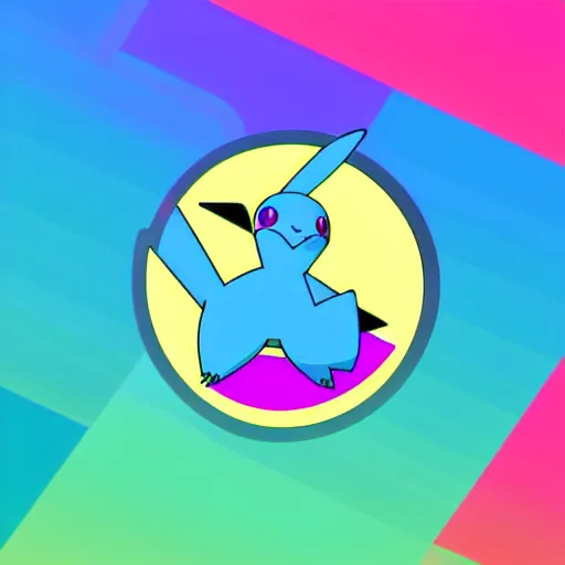 Image similar to pokemon logo , 2d , vector illustration , gradient , professional , colorful