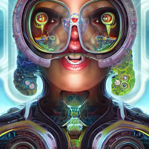 Image similar to cosmic fractal biopunk lofi portrait, pixar style, by tristan eaton stanley artgerm and tom bagshaw.