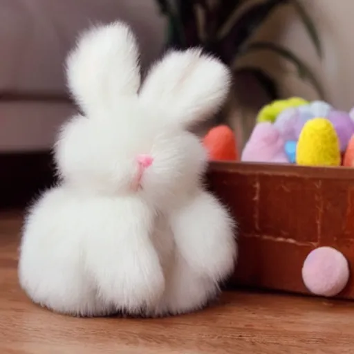 Image similar to a toy look like a fluffy bunny