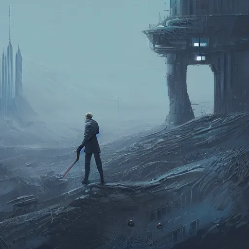 Prompt: Donald Trump as a jedi hero, capitol hill, post-apocalyptic, cinematic, atmospheric, highly detailed, artstation, wlop, stålenhag