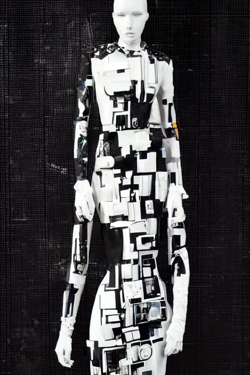 Prompt: futuristic haute couture dress styled by iris van herpin, yoji shinkawa