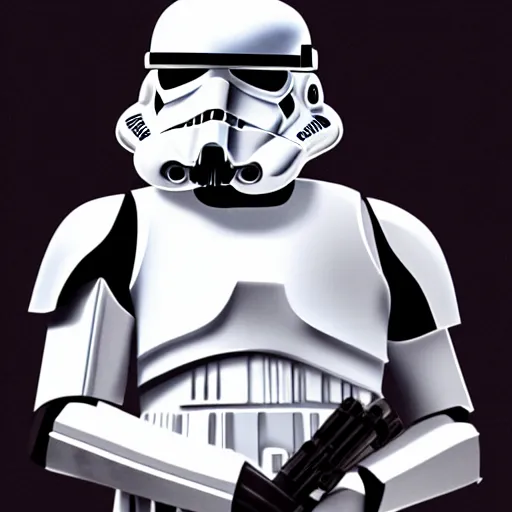 Image similar to detailed portrait of a storm trooper holding a long sandwich, extremely detailed and intricate, 8 k illustration