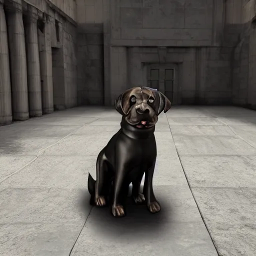 Image similar to puppy as a mafia gangster, statue, 4k, volumetric lighting, hyper realistic