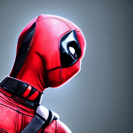 Image similar to a 8 0 megapixel portrait of baby deadpool, # cinematic, rendered in octane 8 k subsurface scattering, hdr