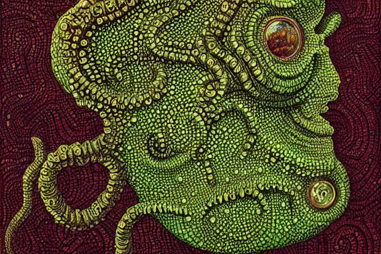 Prompt: lovecraftian eldritch made of limes by johfra bosschart. 8 k intricate details hypermaximalist 2 d