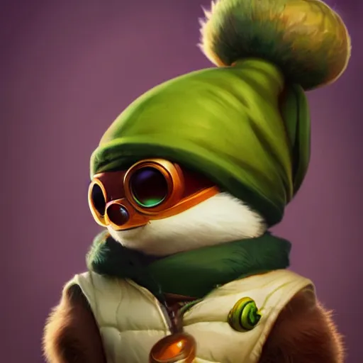 Prompt: lofi teemo from league of legends portrait, Pixar style, by Tristan Eaton Stanley Artgerm and Tom Bagshaw.