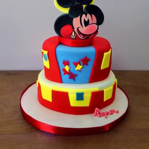 Prompt: disney cake