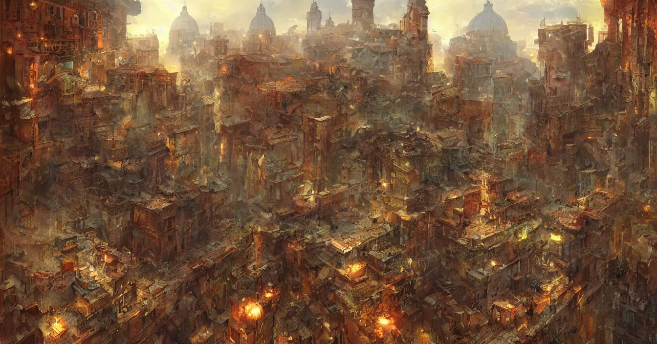 Prompt: Imagiantion, All roads lead to Rome, detail, great sense for composition, by Marc Simonetti,