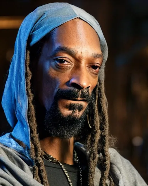 Image similar to Snoop Dogg in the role of Gandalf the Grey, film still, amazing short, 8K, IMAX, ultra detailed