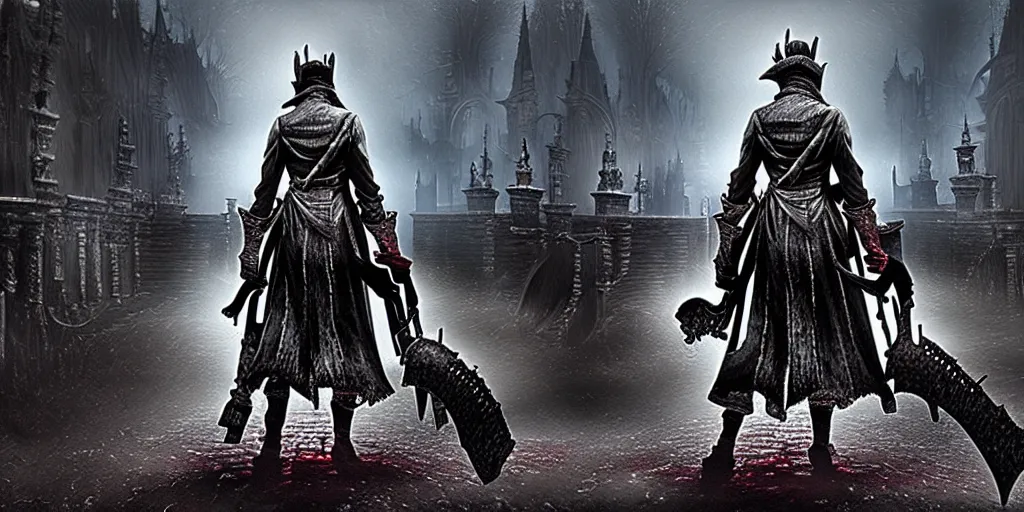 Image similar to Bloodborne, dark, bloody, prismatic, amazing, ultra detailed