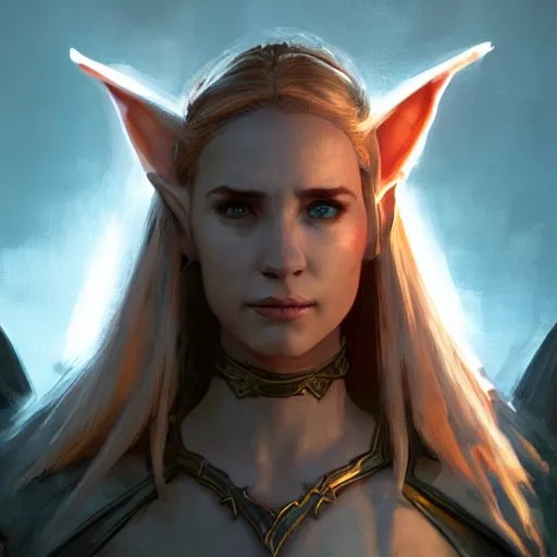 Prompt: portrait, a female elf from dungeons and dragons, dramatic lighting, cinematic, establishing shot, extremely high detail, foto realistic, cinematic lighting, post processed, concept art, artstation, matte painting, blizzard studio, wow, style by eddie mendoza, raphael lacoste, alex ross,