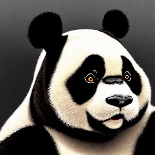 Prompt: a detailed portrait of Jack Black as a panda in the style junji ito, 8k, ornate, intricate