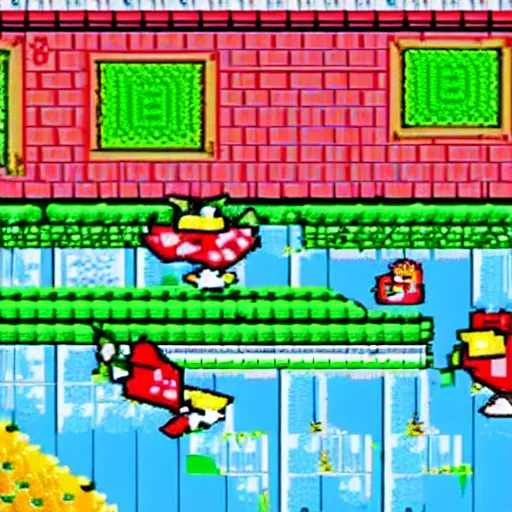 Prompt: NES gameplay of Princess Tomato in the Salad Kingdom