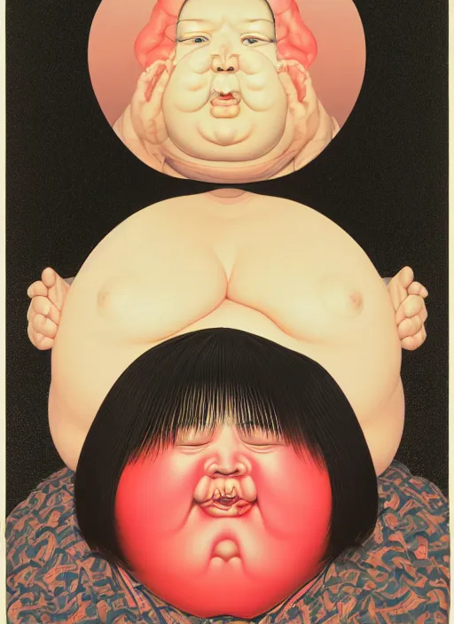 Image similar to portrait cute fat woman by shusei nagaoka kaws, david rudnick, takato yamamoto, airbrush on canvas pastell colors cell shaded 8 k