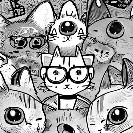 Image similar to cute Cat, anime, Kawaii, mcbess