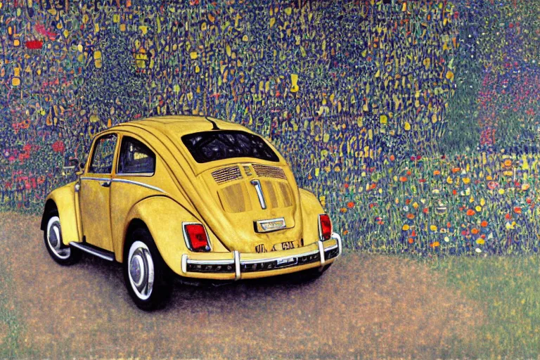 Image similar to gustav klimt vw beetle