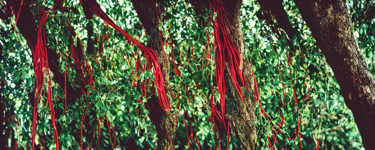 Prompt: photo of vibrant spaghetti growing on a tree, canon 5 0 mm, cinematic lighting, photography, film, kodachrome