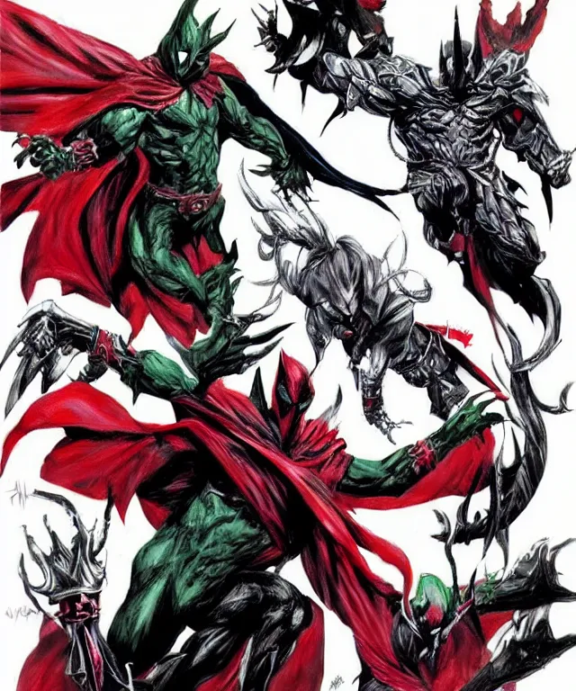 Image similar to spawn character design in the style of gabriele dell'otto