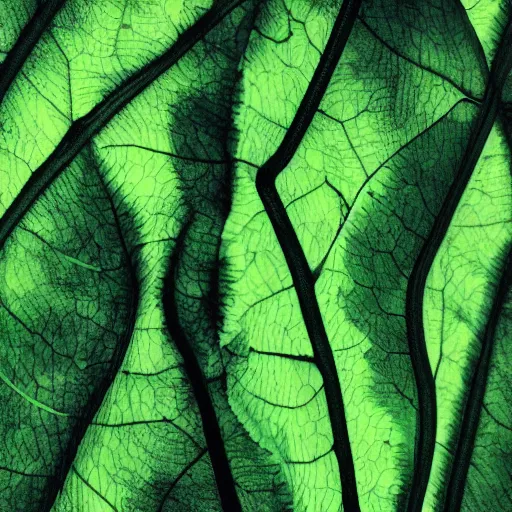 Image similar to abstract art of healthy leaves and plants, dark green and light green